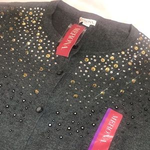 Merona Gray Rhinestone Cardigan
